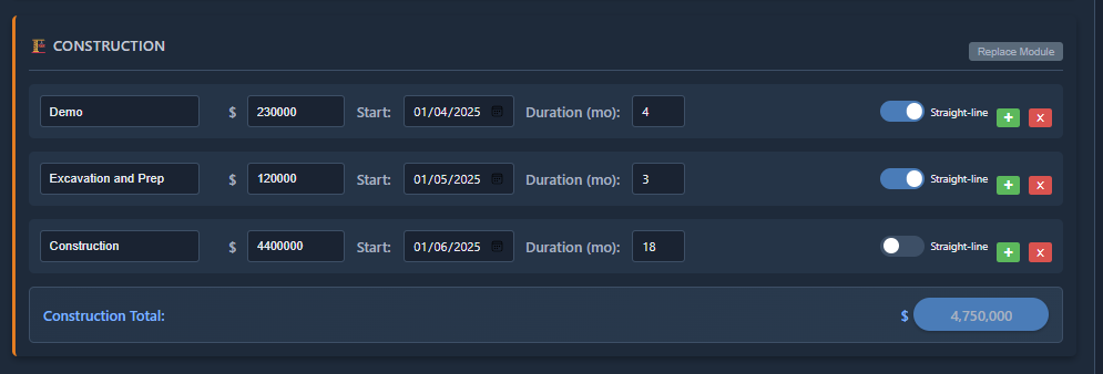 Calculator Interface - Construction Budget